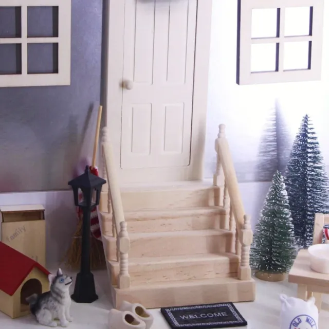 Casa de muñecas mini escalera de mano madera mini escalera de madera modelo de escalera de muñeca