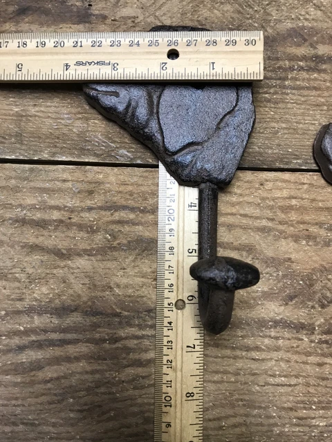 4 Dog Coat Hat Leash Hooks 6” Cast Iron Rustic Wall Rack Barn Garage Best Friend 6