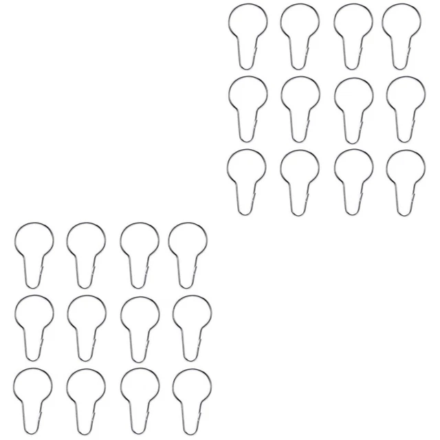 40 Pcs Boucles De Rideaux Gourde Douche Petite Goupille Sécurité Crochet Anneau