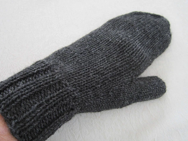 Handgestrickte Fausthandschuhe Damen - anthrazit 6 fach Regia Markenwolle