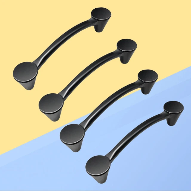 4 PCS Kitchen Door Handles Black Cabinet Pulls Knobs Cupboard