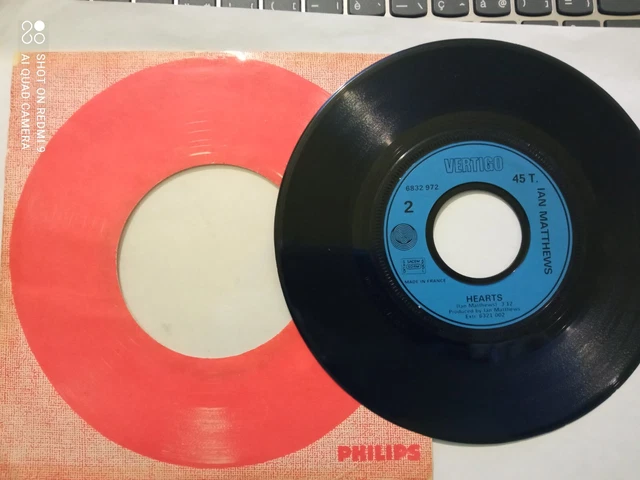 45T. PROMO : IAN MATTHEWS Desert Inn + Hearts -Réf.Vertigo 6832972 France / VG