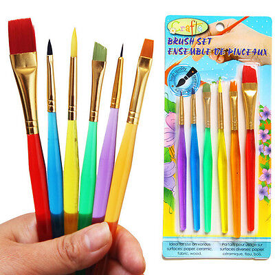 6 piezas/juego de pinceles de pintura nuevo cepillo de mango de nailon para niños acuarela DrawinR_$g