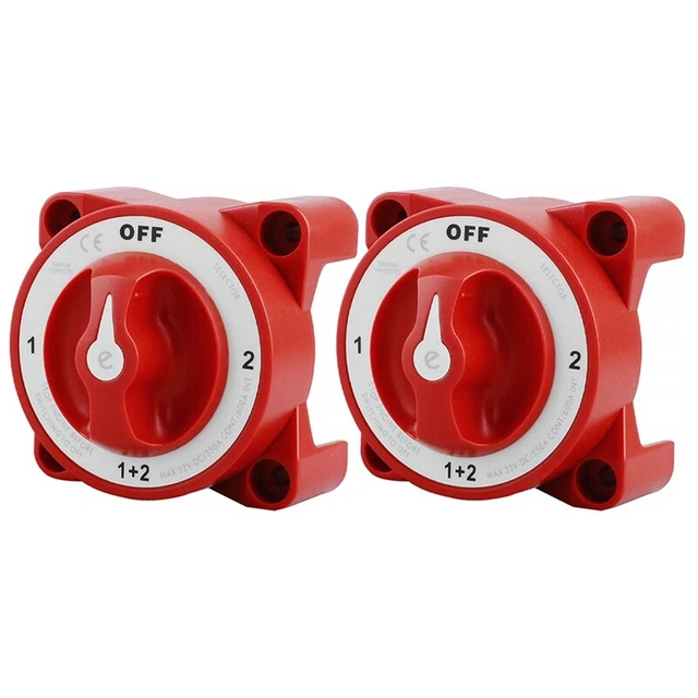 Commutateur Isolateur Batterie 12V/24V/48V 200A 4 Positions - Pour Bateau, Camping-car, Véhicule Utilitaire