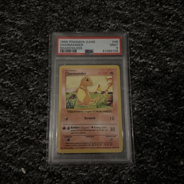 Pokemon Base Set Shadowless Charmander 46/102 PSA 9