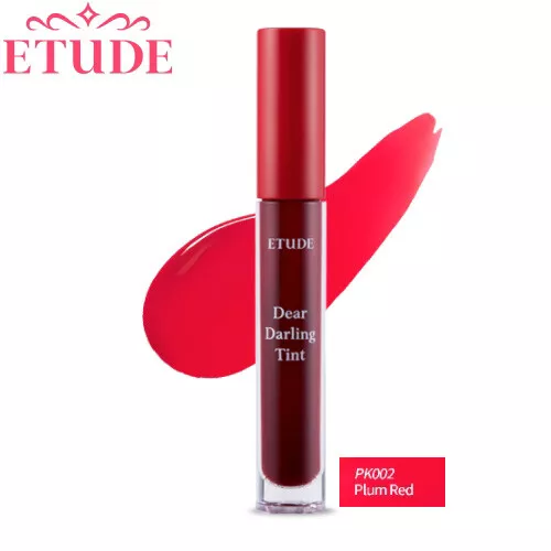 ETUDE HOUSE Dear Darling Water Gel Tint #PK002 Plum Red Lip Stain Vivid Lip Tint