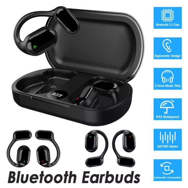 Bluetooth Headset 5.0 TWS Wireless Earphones Earbuds Headphones Stereo Ear Hook