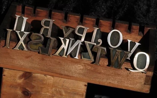 Buchstabe "Q" Vergoldestempel Initial Prägestempel Messing Buchbinder Werkzeug ! 4