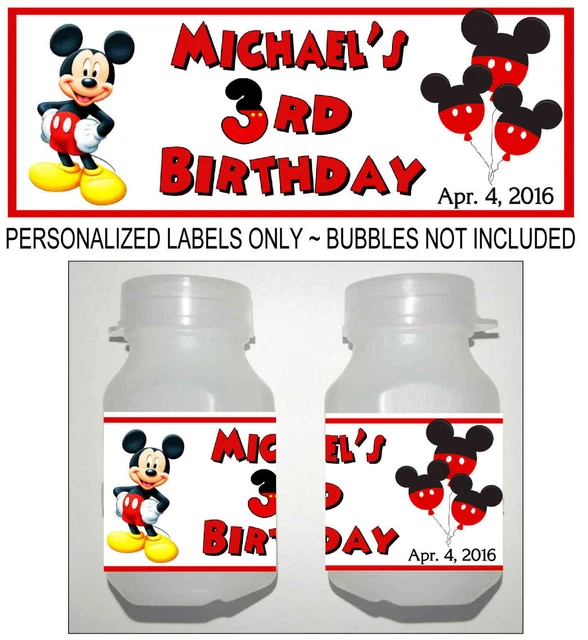 30 MICKEY MOUSE Birthday Party Favors Bubble Labels 5.99 PicClick