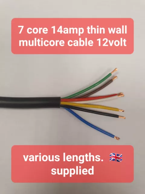 7 Kern Kfz Kabel 0,75 mm 14A Abschleppanhänger Kabel Dünnwand 12 V 24 V 14 AMP