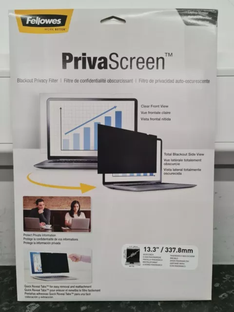 THREE Privacy Screen Laptops Filter Anti Glare 13.3 Fellowes PrivaScreen X THREE