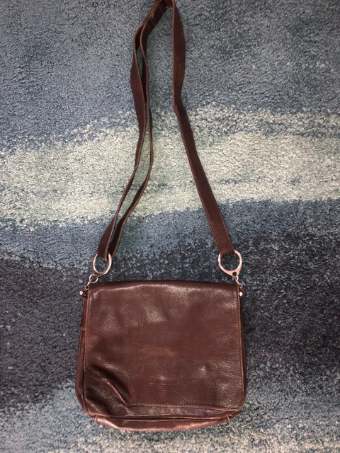 SAC À MAIN besace en cuir marron TEXIER vintage EUR 49,90