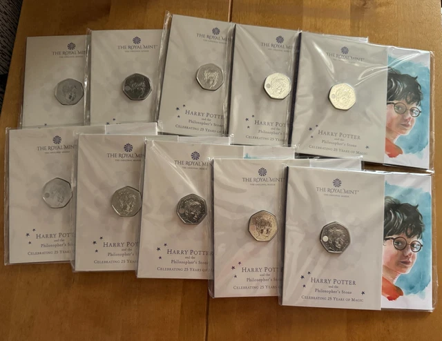 joblot of 10 harry potter 50p bunc royal mint packs