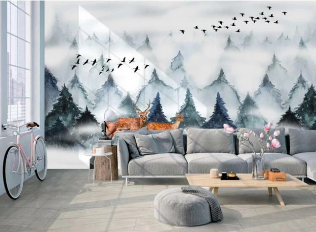 3D Night Moon Trees 9084NA Wallpaper Wall Mural Removable Self-adhesive
