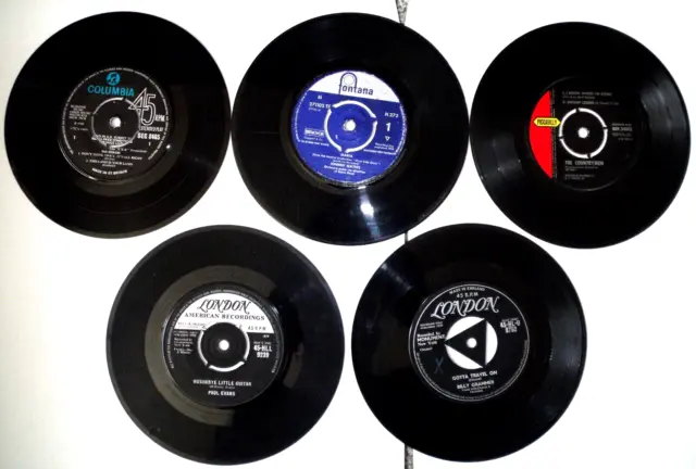 5 x Various Label - Scratched / Damaged 7" Vinyl Records - Arts, Crafts, Clocks