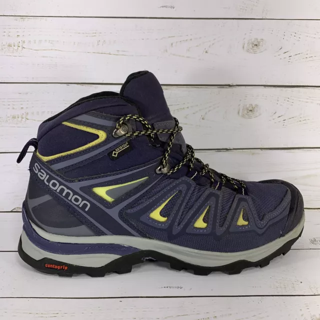 SALOMON X ULTRA Mid Hiking Boots Mens Size 8.5 Purple GTX Goretex ...
