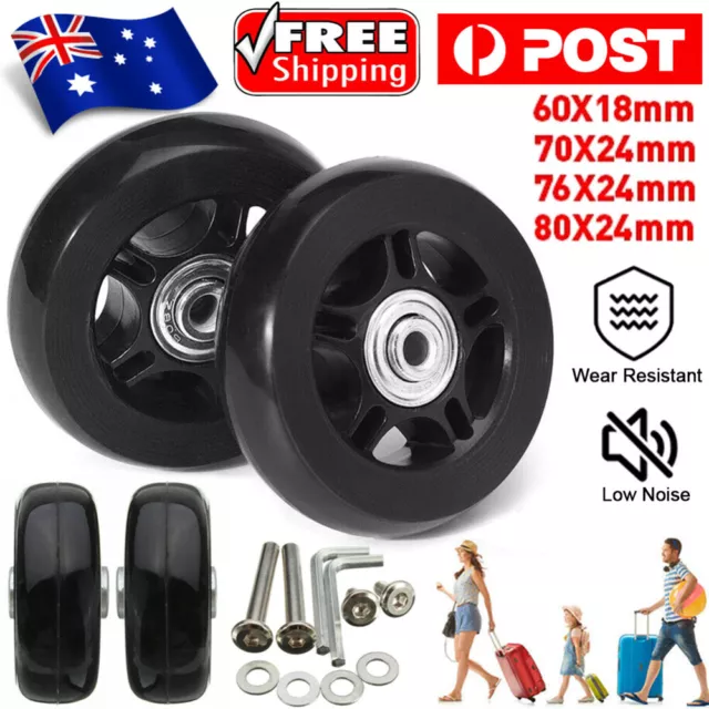 4PCS Luggage Wheels Replacement Travel Suitcase Axles Repair Kit Dia.60/70/80mm