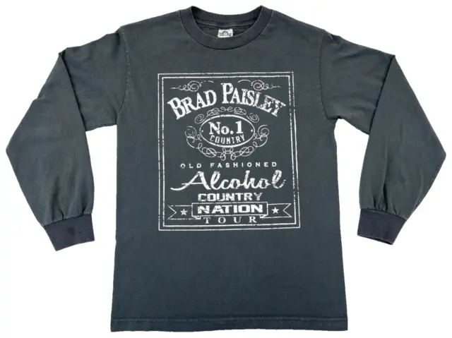 Brad Paisley Shirt Adult Small Gray Alcohol Country Nation Tour Spell Out Mens