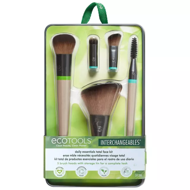 EcoTools Kit Brushes " The Essential " Heads Interchangeable EcoTools