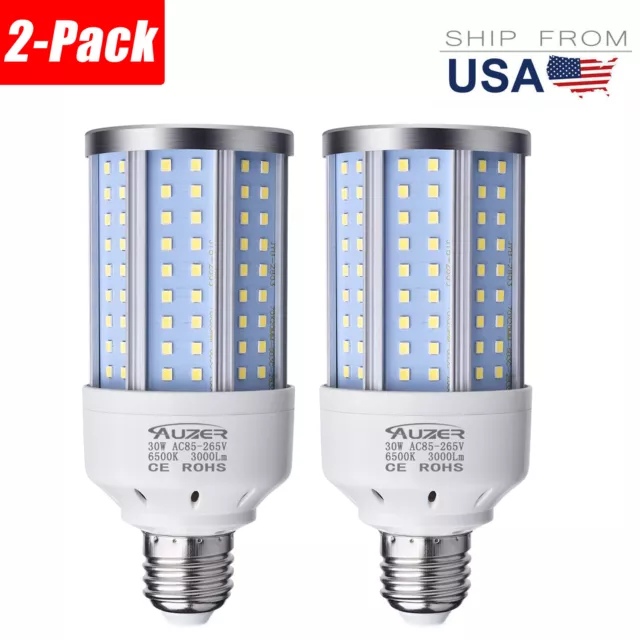 30W (200W Equivalent), Daylight, E26 Standard Base, LED Corn Light Bulb | 2-Pack