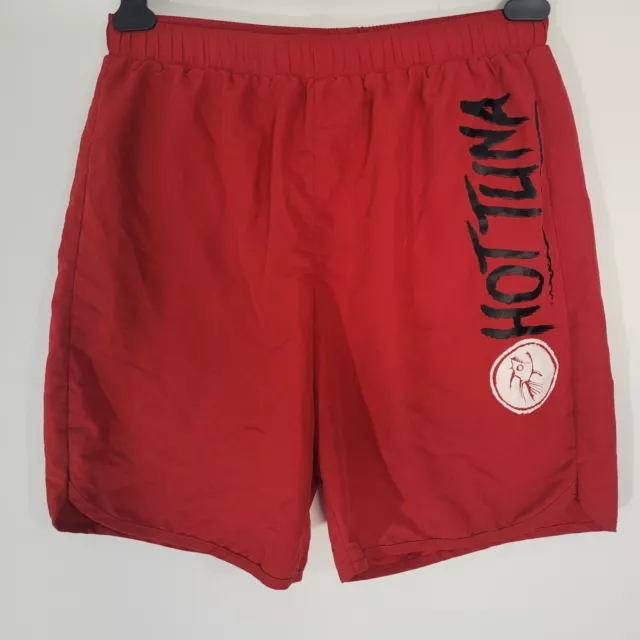 Mens HOT TUNA Shorts Red Large Waist 36-38 Drawstring Swim Casual Travel