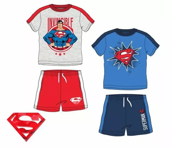 Abbigliamento bambino completo t-shirt Superman da bimbo in cotone 3 4 6 8 anni