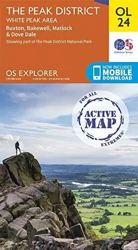 OS Explorer Active Map OL24 The Peak District: White Peak Area (OS Explorer Acti