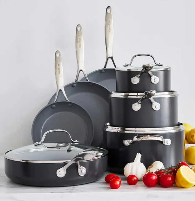 7-teiliges Keramik-Kochset Mit Abnehmbaren Griffen - Induktionsgeeignete Töpfe & Pfannen