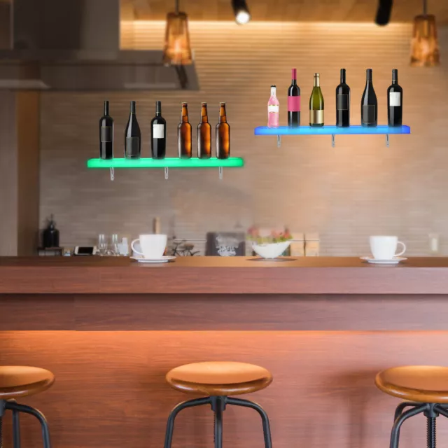 2pcs Led Liquor Bottle Display Shelf Lighted Ktv Bar Shelf For Home Restaurants