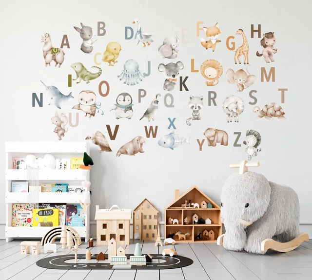 ANIMAL ABC ANIMAL alphabet Safari Forest Animals Removable Wall Decal