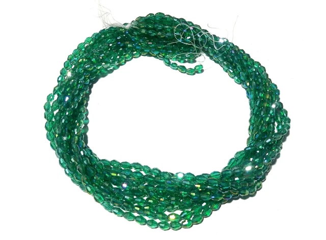 5 Strand Mystic Sea Green Quartz Barrel Faceted 4x6mm Quartz Loose Beads 13"inch