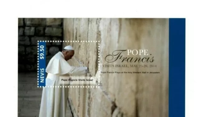 Nevis - 2014 -  pope francis Visits Israel  - Souvenir Sheet  - MNH