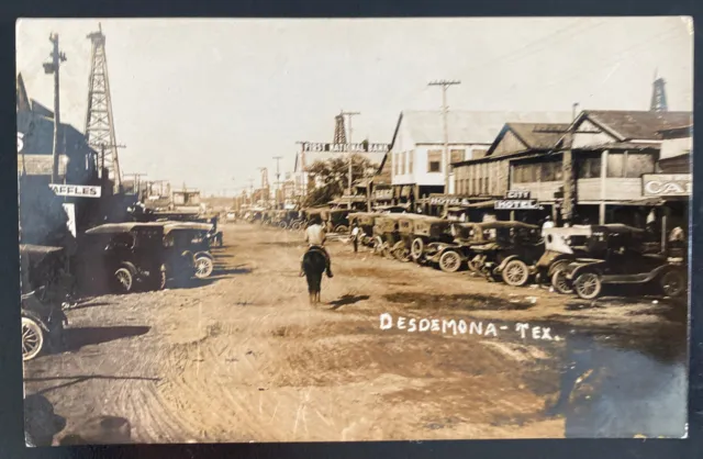Mint Real Picture Postcard Oil Wells Desdemona Texas