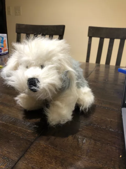 RARE CUTE GANZ webkinz plush Dog and Puppy Gray White HAIRY soft