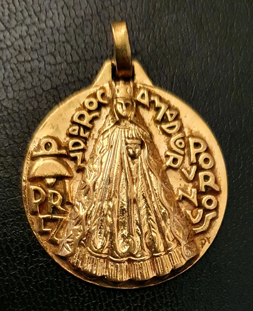 Religion & Esotérisme - Pendentif Médaille Religieuse Doré Milieu XXe Le Mont Saint Michel Religious Medal 2071435821