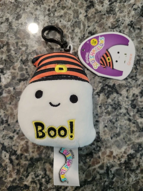 NWT Squishmallow Clip-On Grace the Ghost Halloween 3.5"