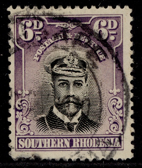 SOUTHERN RHODESIA GV SG7, 6d black & mauve, FINE USED.