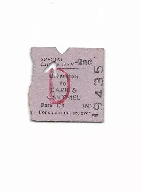 1963 BR BTC(M) Levenshulme North - Buxton Severed Outward Half ½ Railway Ticket