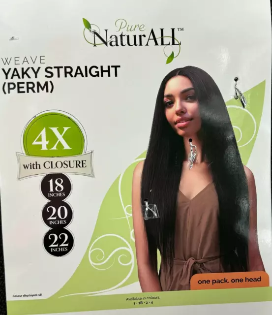 Pure NaturAll 4pcs 4x-Straight Perm Yaky Weave Superior Quality 18/20/22''Seller