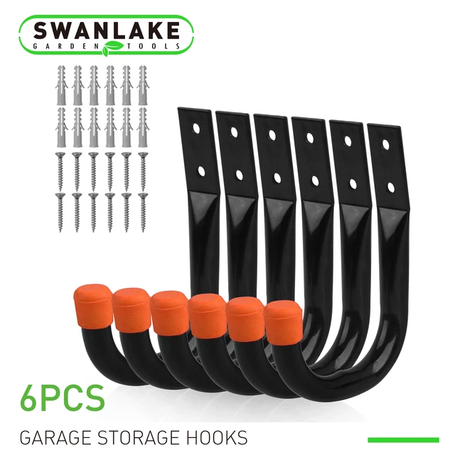 10-Pack Steel Garage Storage Utility Hooks Wall Organizer Tool Hanger H-D Screws