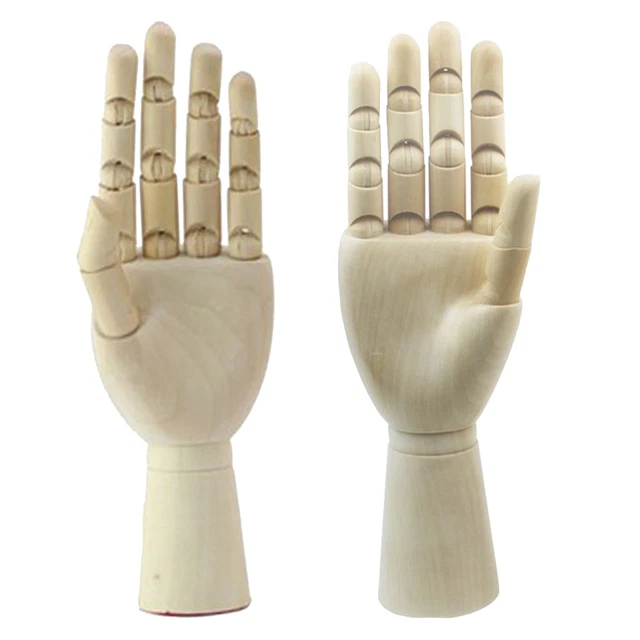 2pcs 18cm Jointed Wood Hand Mannequin Hand Jewelry Stand Watch Rack Display