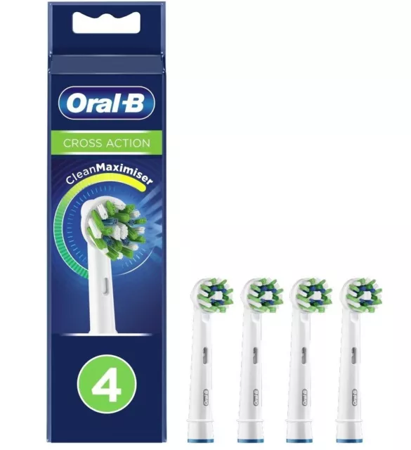 Braun Oral-B Cross Action White Toothbrush Replacement Brush Heads 4pk