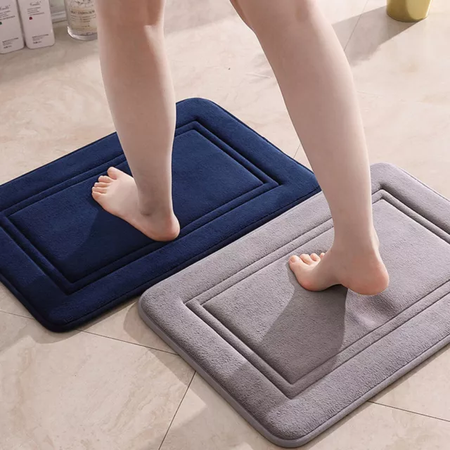 Alfombra de piso de baño lavable a máquina suave gruesa antideslizante terciopelo duradero 。