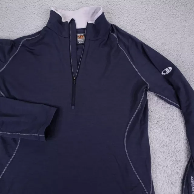 Icebreaker GT  Shirt Womens XL Technical Base Layer 200 1/4 Zip Merino Wool