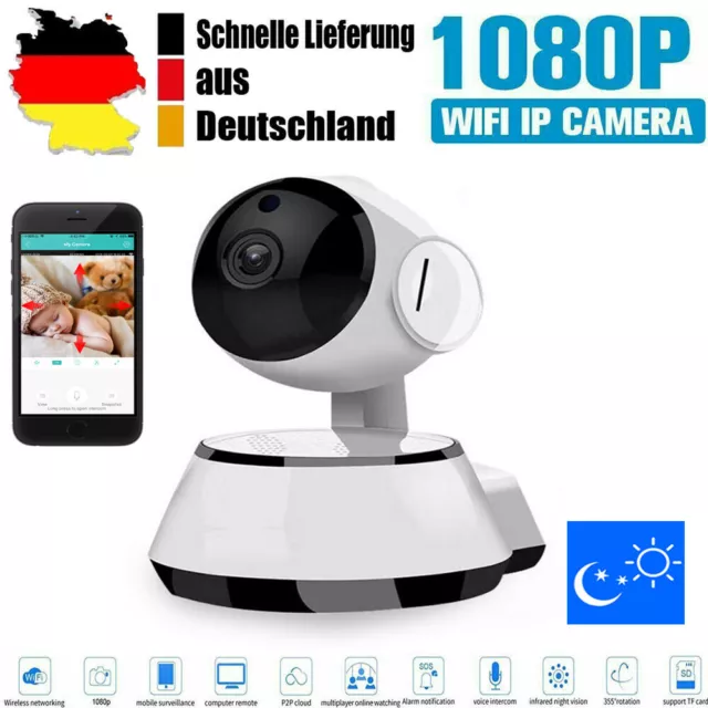 1080P HD IP Netzwerk Camera Dome Außen Überwachungskamera Wlan CCTV Baby Monitor