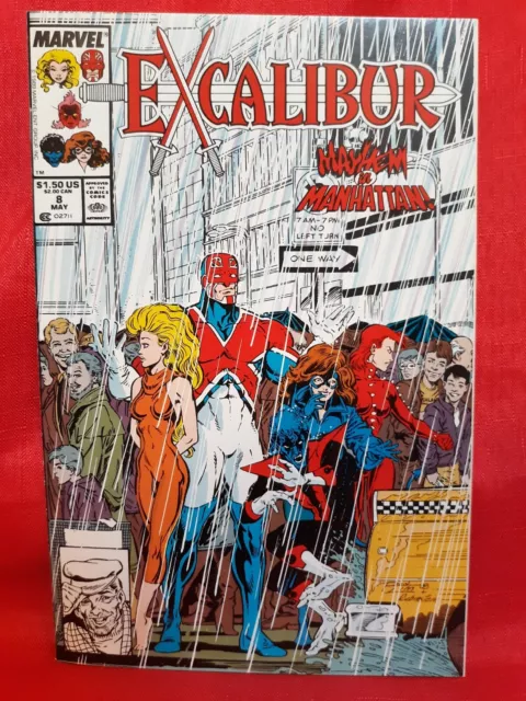 Excalibur #8- 1989 Chris Claremont, Ron Lim, Josef Rubinstein, X-Men, VF/NM!