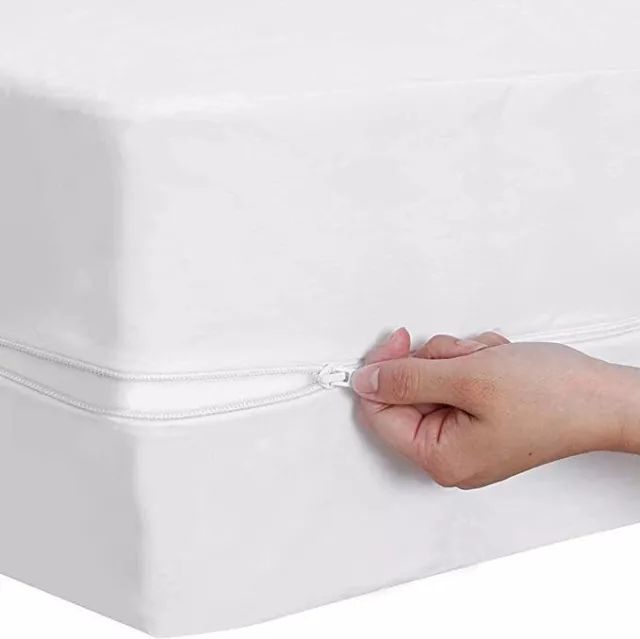 Zipper Mattress Protector Cover Waterproof Anti Allergy Bed Bug Total Encasement