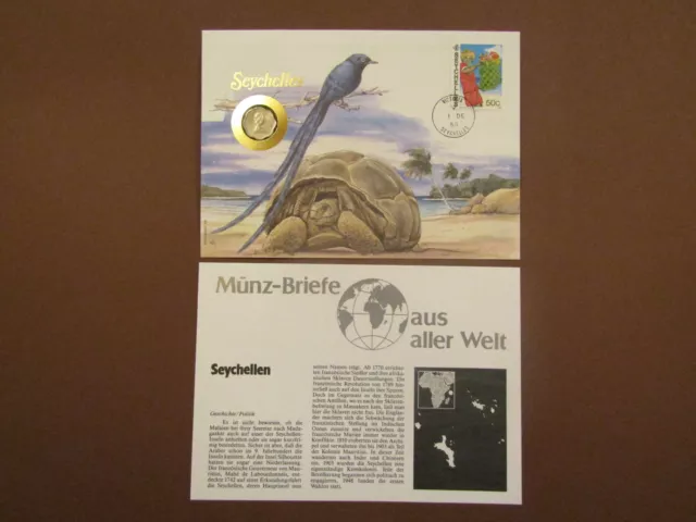 Münz - Briefe aus aller Welt  - Seychellen - mit Infokarte - Numisbrief