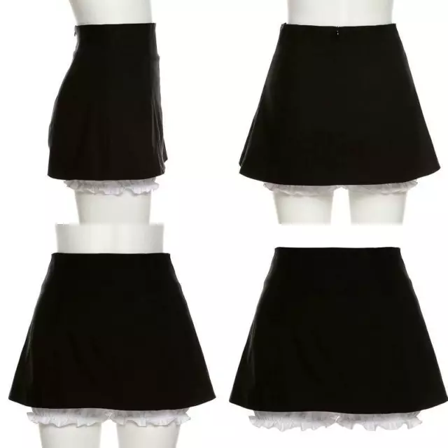 Women Lolita Bloomers Lined Mini Pencil Skirt Ruffled Loose Safety Pants Shorts