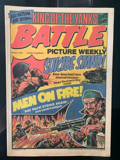 Battle Picture Weekly 19 July 1975  , IPC  Suicide Stand Rat Pack